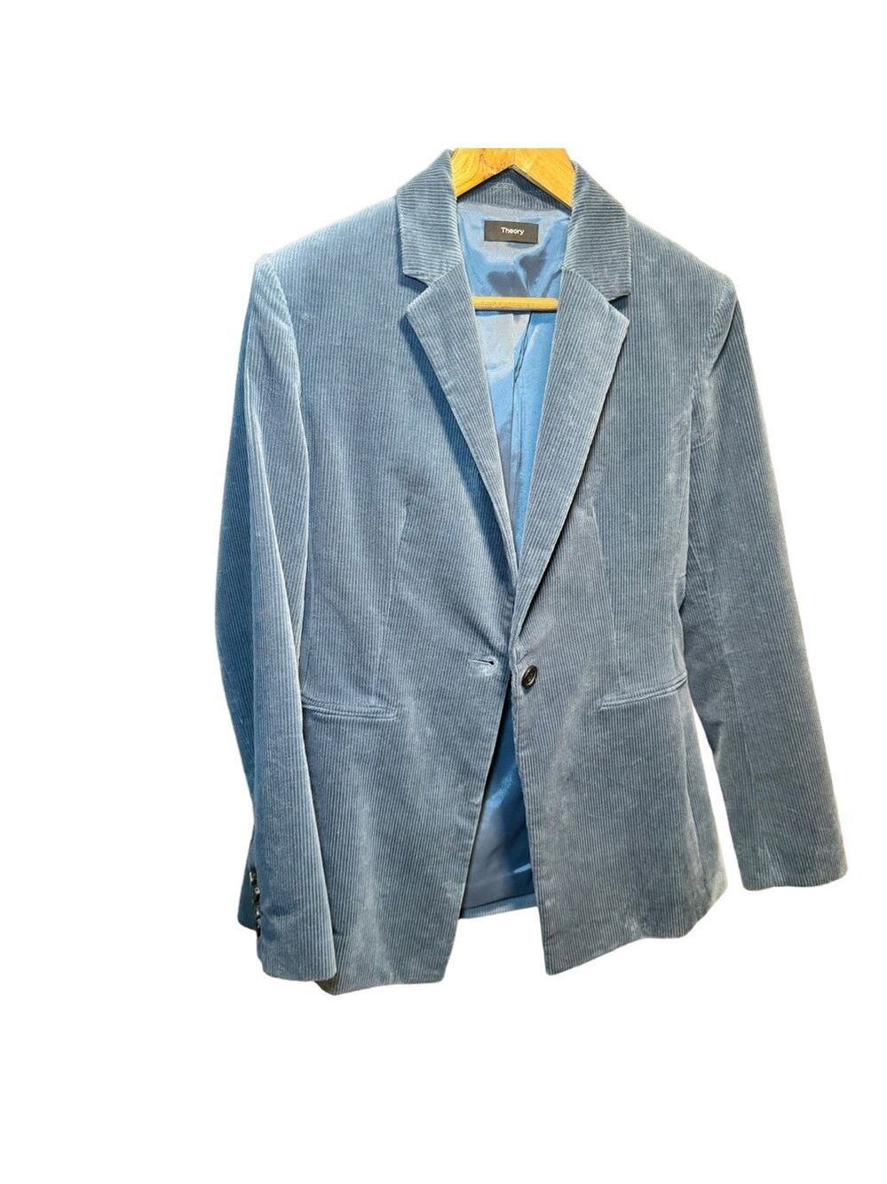 Theory corduroy women blazer SZ 8 (M) blue - turquoise - Picture 9 of 10